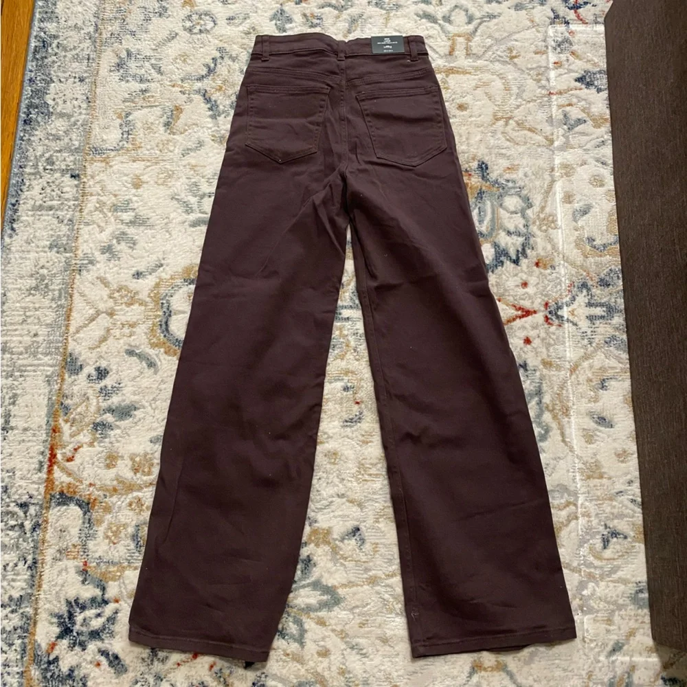 NWT H&M Dark Brown Wide-Leg Jeans - Picture 3 of 8